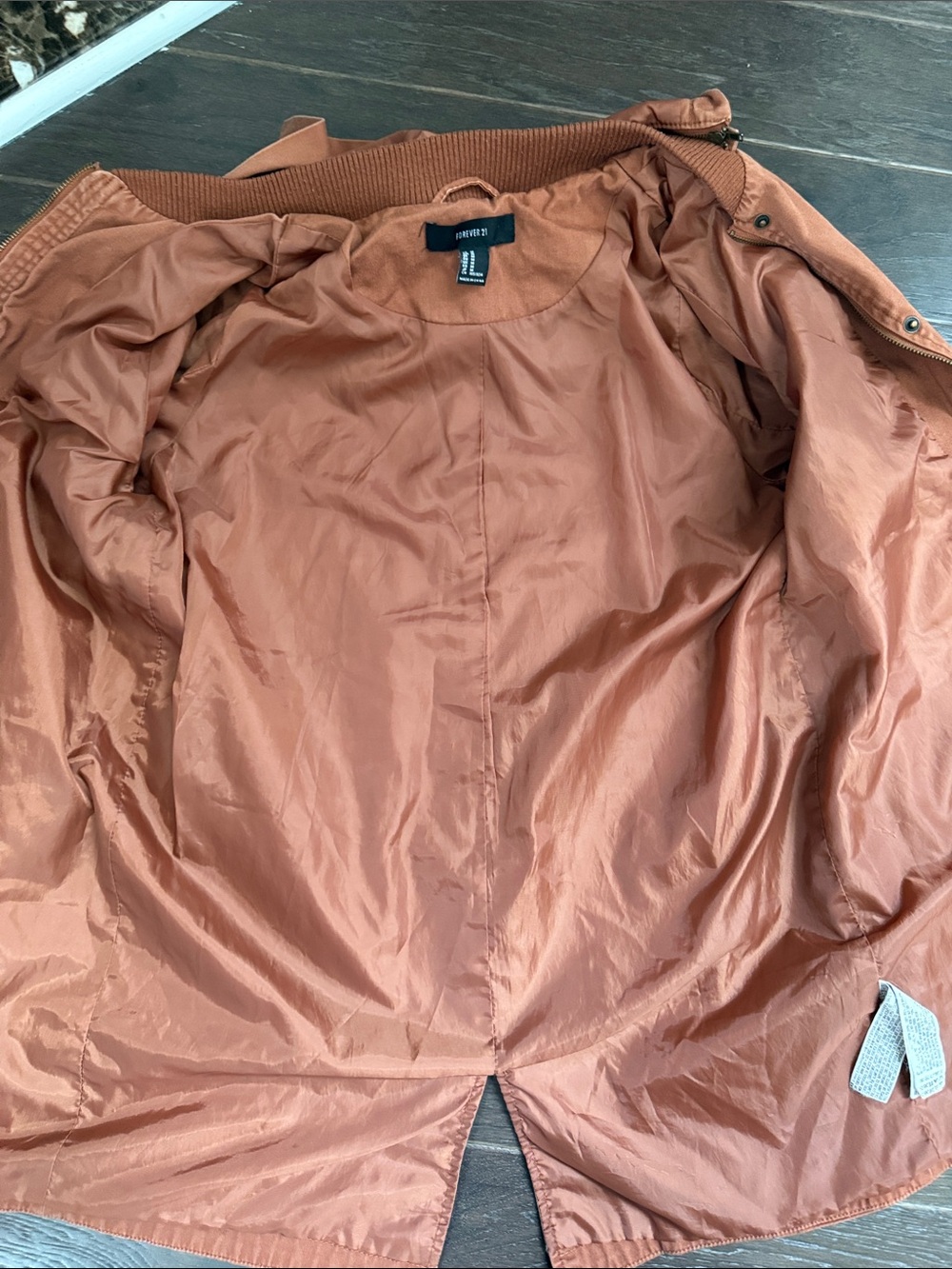 Forever 21 Rust Orange Hooded Utility Anorak Jacket Medium - Picture 12 of 13